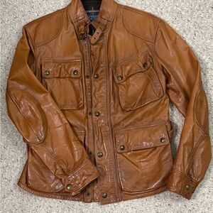 Polo by Ralph Lauren Men's Tan Leather Field Jacket